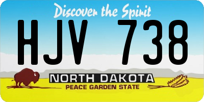 ND license plate HJV738