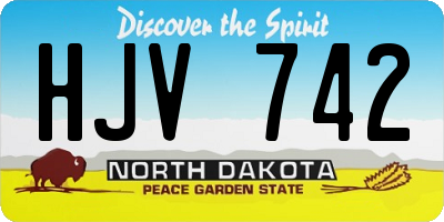 ND license plate HJV742