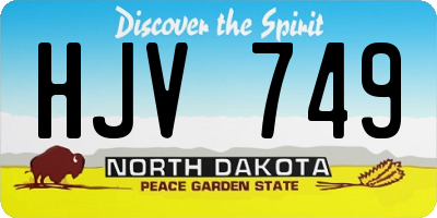 ND license plate HJV749