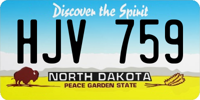 ND license plate HJV759