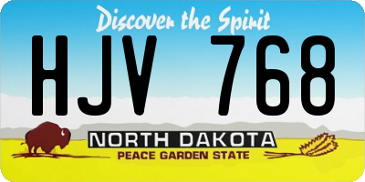 ND license plate HJV768