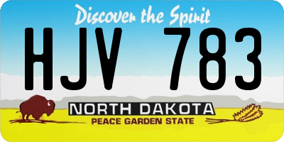 ND license plate HJV783