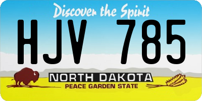 ND license plate HJV785