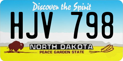 ND license plate HJV798