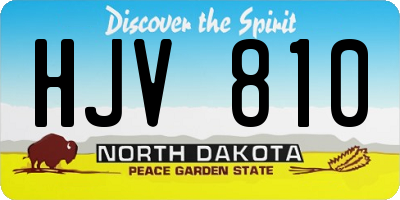 ND license plate HJV810