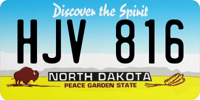 ND license plate HJV816