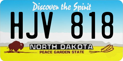 ND license plate HJV818