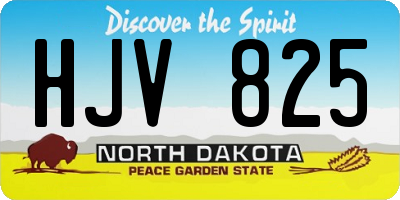 ND license plate HJV825