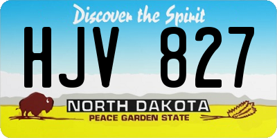 ND license plate HJV827