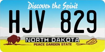 ND license plate HJV829