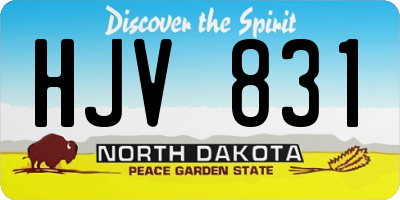 ND license plate HJV831