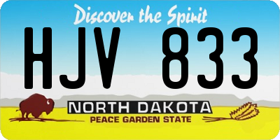 ND license plate HJV833