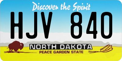 ND license plate HJV840