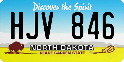 ND license plate HJV846