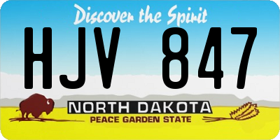 ND license plate HJV847
