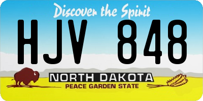 ND license plate HJV848