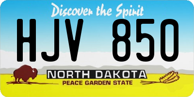 ND license plate HJV850