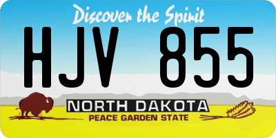ND license plate HJV855