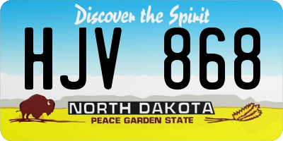 ND license plate HJV868