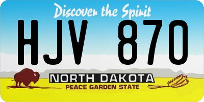 ND license plate HJV870