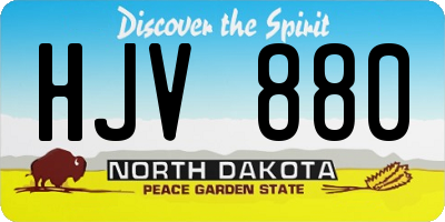 ND license plate HJV880