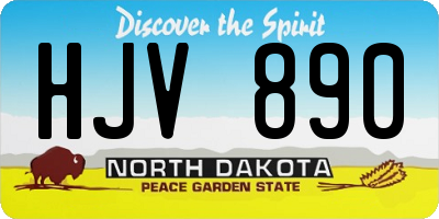ND license plate HJV890