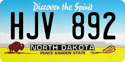 ND license plate HJV892