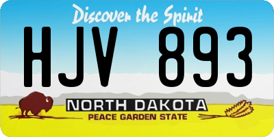 ND license plate HJV893