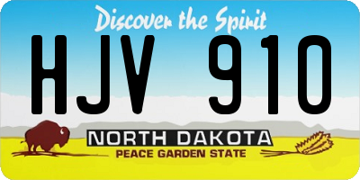 ND license plate HJV910