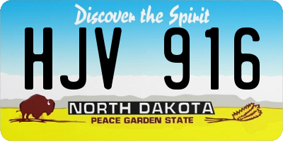 ND license plate HJV916