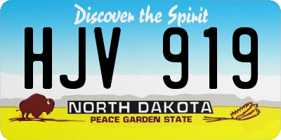 ND license plate HJV919