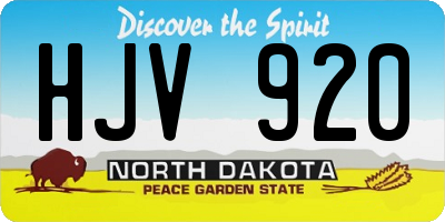 ND license plate HJV920