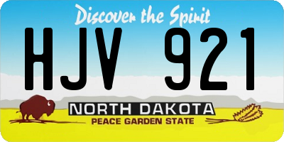 ND license plate HJV921