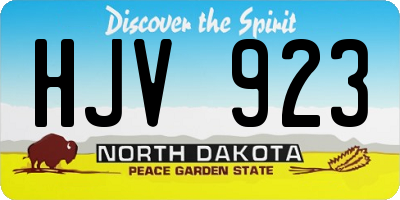 ND license plate HJV923
