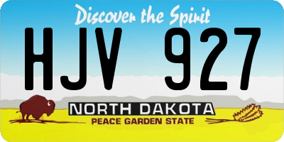 ND license plate HJV927