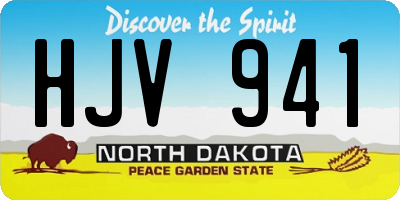 ND license plate HJV941