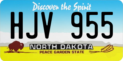 ND license plate HJV955