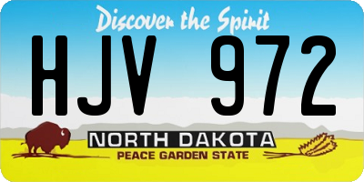 ND license plate HJV972