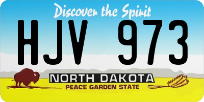 ND license plate HJV973