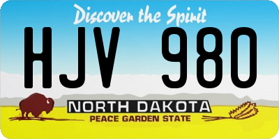 ND license plate HJV980