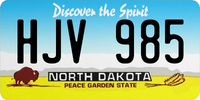 ND license plate HJV985