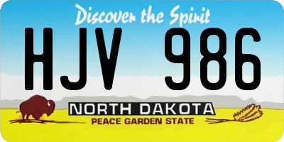 ND license plate HJV986