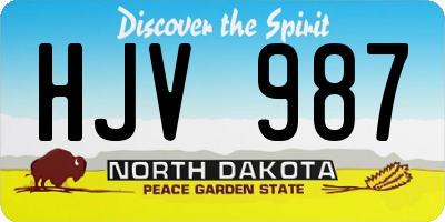 ND license plate HJV987