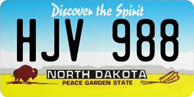 ND license plate HJV988