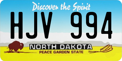 ND license plate HJV994