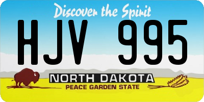 ND license plate HJV995