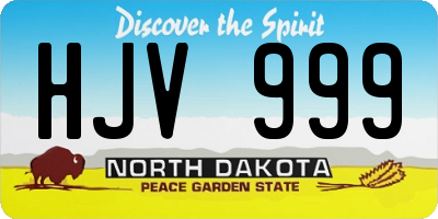 ND license plate HJV999