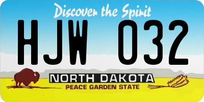 ND license plate HJW032