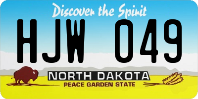 ND license plate HJW049