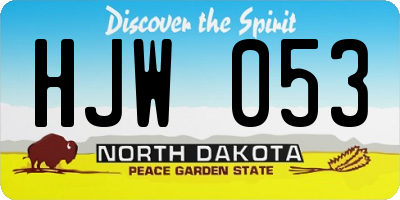 ND license plate HJW053